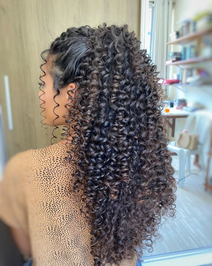 rabo de cavalo cacheado