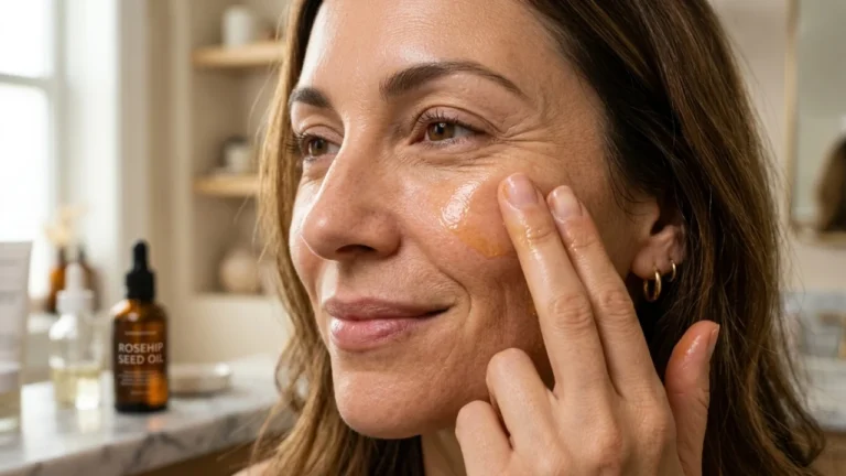 Óleo de rosa mosqueta com vitamina E vira alternativa acessível para suavizar rugas e firmar a pele
